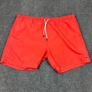 Crown & Ivy Mens Size 2XL XXL Swim Trunks Coral Red Mesh Lined Board Shorts